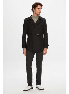 D'S DAMAT Regular Fit Black Epaulette Waist Belted Trench Coat 1HF08ORT00013  - Image 3