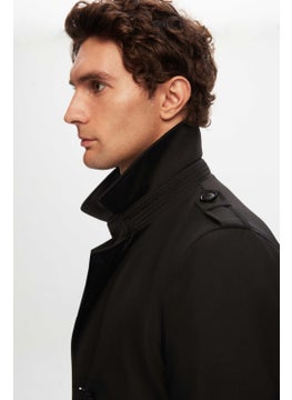 D'S DAMAT Regular Fit Black Epaulette Waist Belted Trench Coat 1HF08ORT00013  - Image 2