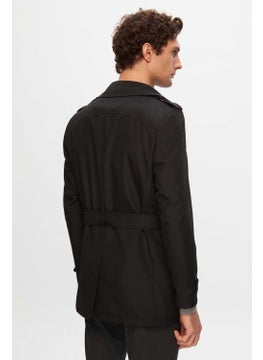 D'S DAMAT Regular Fit Black Epaulette Waist Belted Trench Coat 1HF08ORT00013  - Image 4