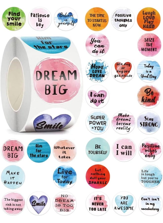Premify 2000 Pieces Motivational Stickers, 1 Inch Inspiring Planner Stickers, Inspirational/Encouraging Quote Stickers, Reward Stickers For Kids Adults Teachers, Book Phone Scrapbook Encouragement Sticker - Image 1