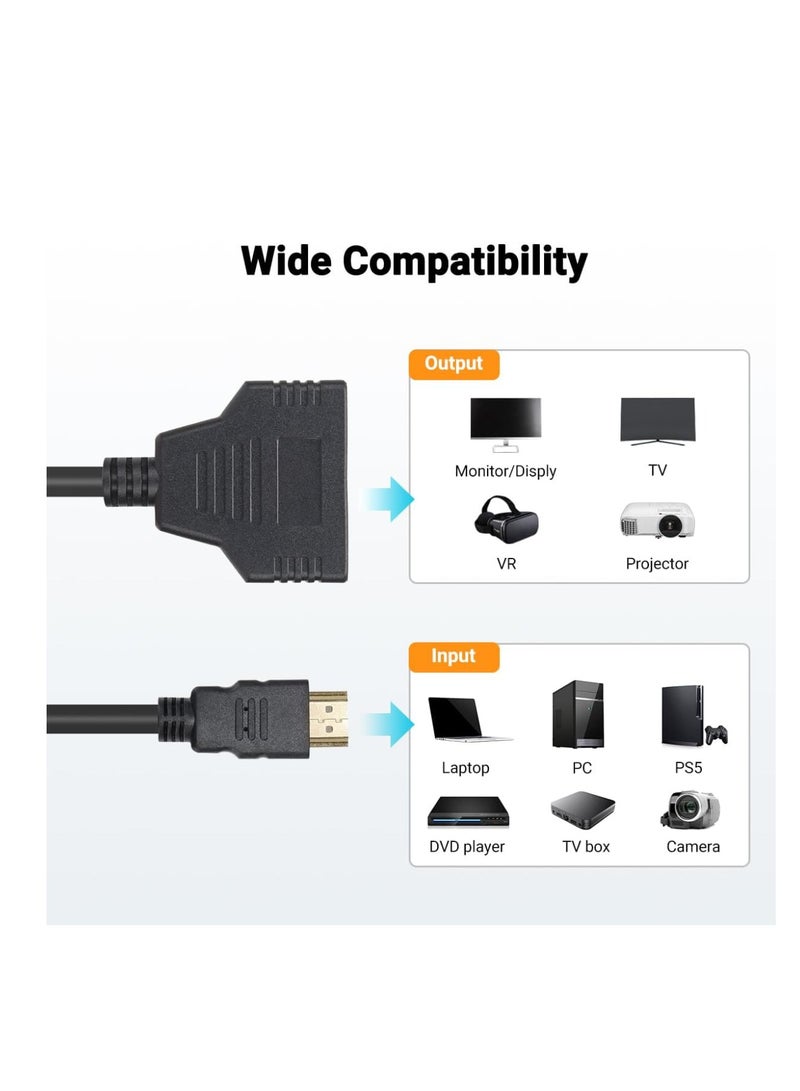 DIGI CORE HDMI Splitter Adapter Male to Dual HDMI Female 1 to 2 Way HDMI Cable For HDTV, LED, LCD, TV, Signal 1 in 2 Out Cable  - Image 5