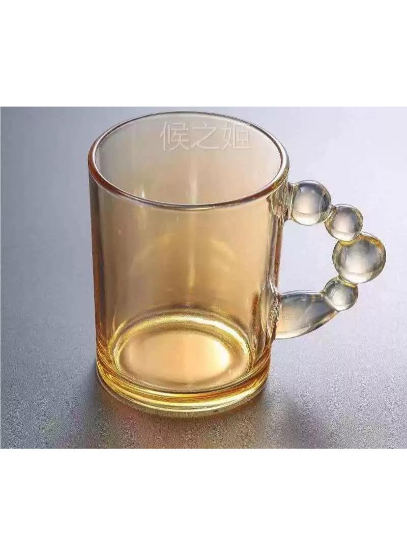 طقم 2 مج زجاج شفاف بيد فقاعات زجاجية وتصميم قماشي أنيق - Image 2