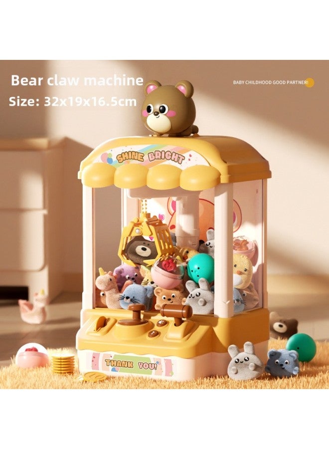 Children's Mini Capsule Toy Crane Game Small Home Use Coin Operated Doll Grabber Machine For Boys Girls Toy Trendsetter-Color:English Express Box (brown Bear) 10 Eggs + 10 Dolls-Specifications:Send Eggs + Free Dolls  - Image 1