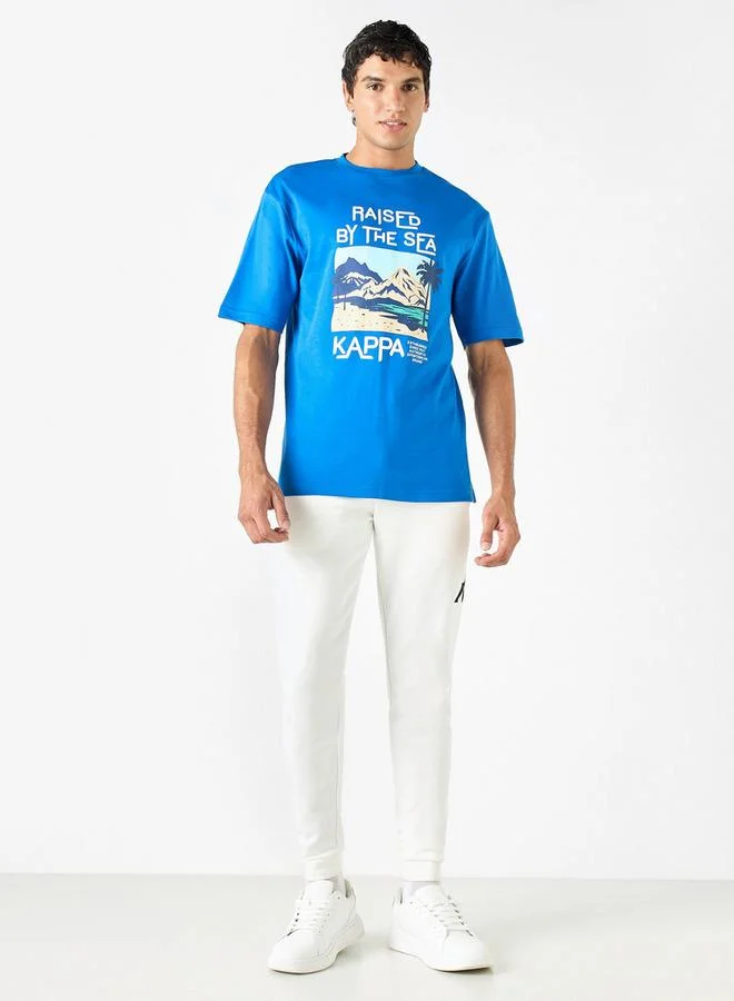 Kappa Kappa Graphic Print T-shirt with Crew Neck and Short Sleeves
