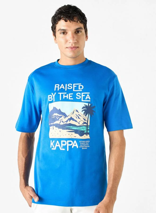 Kappa Kappa Graphic Print T-shirt with Crew Neck and Short Sleeves