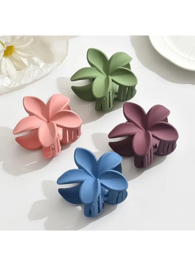 ZAVVU KRIZOUS ZAVVU & KRIZOUS Flower Hair Clips, Matte Floral Hair Claw Clips, Summer Hair Accessories for Women Girls, Non Slip Elegant Hair Clips for Thick Thin, Wedding Party, 4 Pcs - Multicolor - Image 1