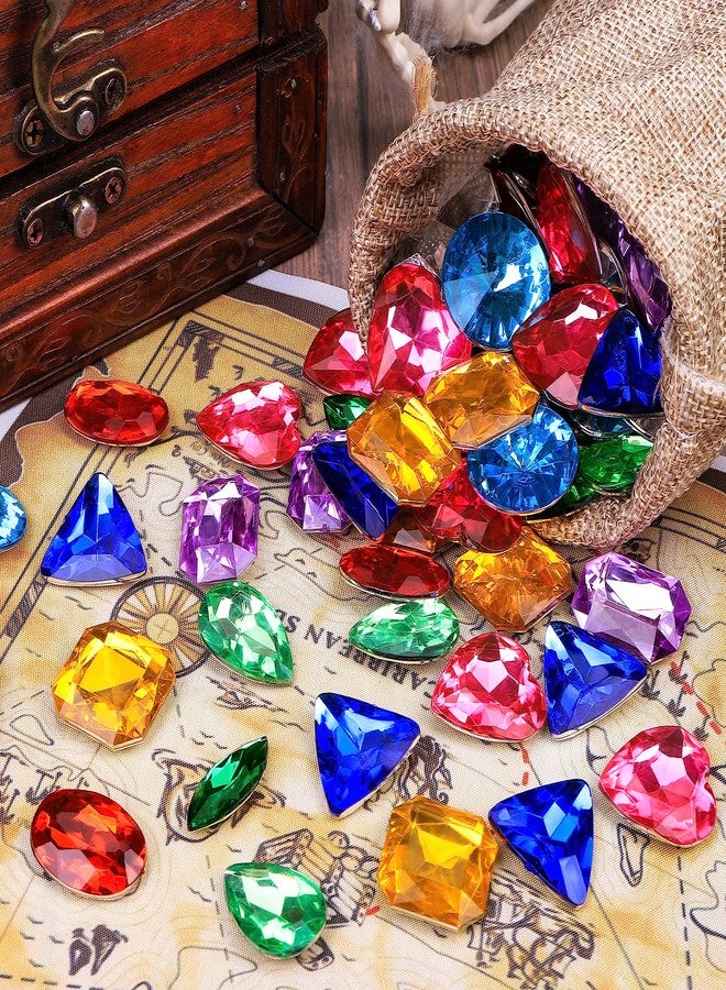 Vellibring 180 Pieces Pirate Treasure Gem Toys,Fake Acrylic Bling Gem Diamonds Toys Colorful Beach Gems Pirate Jewels Toys with Drawstring Bag for Kids Party Favors Decoration - Image 4