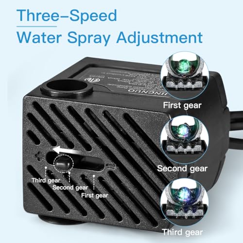 Hebafri Tabletop Water Fountains, 3 Gears Desktop Fountain Indoor with Led Rolling Ball, Table Top Small Water Feature Interior Zen Relaxation Decor for Home Bedroom Living Room Office Apartment - Image 3