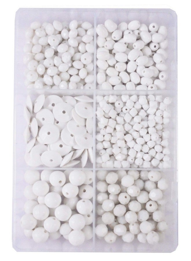 إيشوبي مجموعة خرز بلاستيكية بيضاء اللون من eshoppee، 150 جم، 6-12 مم، بأشكال متنوعة، لصنع المجوهرات، مواد فنية وحرفية، لصنع القلائد والأساور والأقراط، مجموعة DIY (12) - Image 1