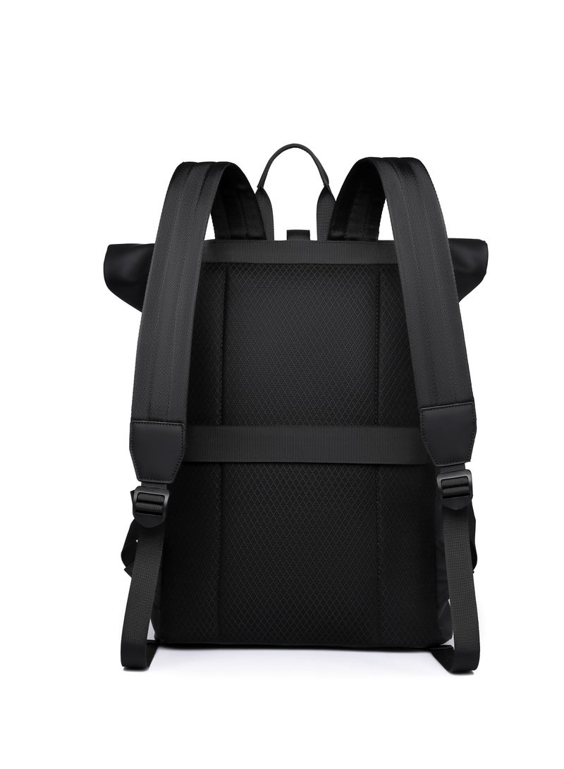 lebonaer S-Roll Top Backpack Urban Exploration Daily Commuting Backpack Innovative Roll Top Closure Adjustable Capacity Robust Water Repellent Scratch Resistant Material Lightweight 805g Comfortable Adjustable Straps Practical Luggage Strap Well Organized Interior Main Compartment Partition Pockets Front Zipper Pockets Holds 15 6 Inch Laptop Tech Gadgets Daily Items Neatly in Place Sleek Modern Style Outstanding Functionality Business Trip Weekend Getaway Smooth Effortless Journey Durable Construction Smart Organization Elements Protection Accidental Scrapes Safe for Valuables Lightweight Design Easy to Carry Ergonomic Straps Shoulder Support Heavy Load Distribution Travel Backpack Work Commute Essential Versatile Use for Men and Women Secure Closure System Weather Resistant Daily Use Backpack Spacious Interior Easy Access Pockets Urban Lifestyle Essential Compact Design Roomy When Expanded All Purpose Daypack High Quality Material Long Lasting Performance Trendy Roll Top Design Customizable Si - Image 5