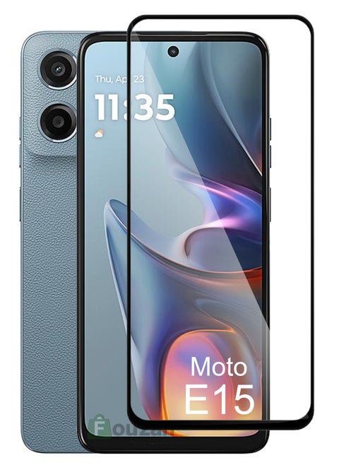 Motorola Moto E15 - Tempered Glass Screen Protector - Delicate Touch , Higher Transparency , Easy to Install ,Anti-scratch and Bubble-free Screen Protector - Black