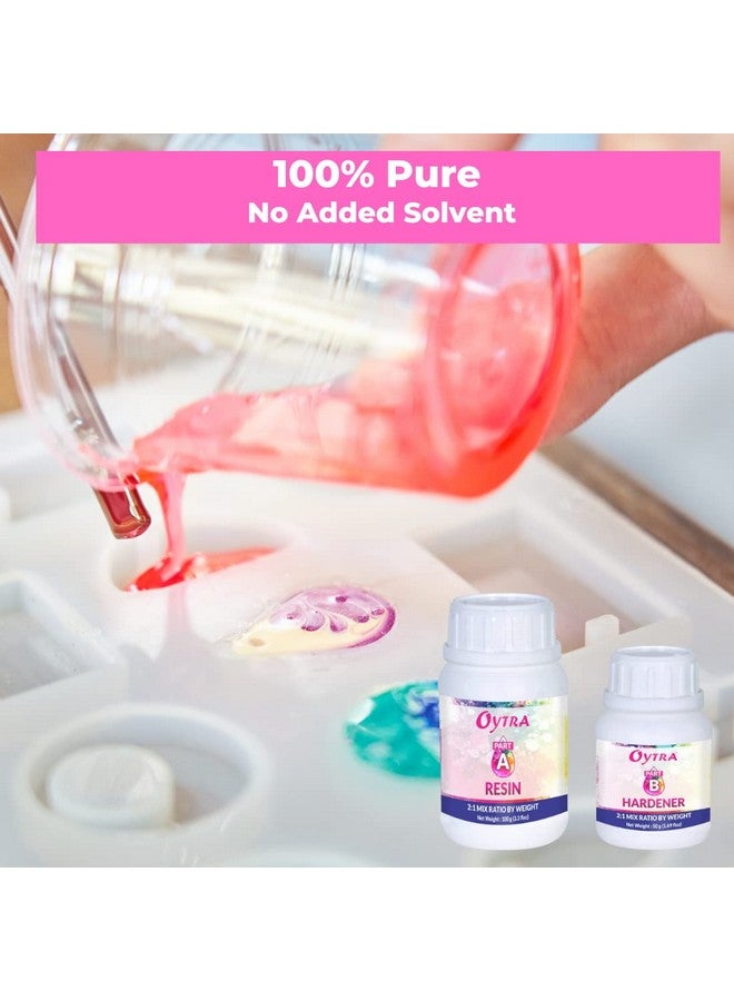 Oytra أويتراريسين فن سائل مقوي لمجموعة مواد للمبتدئين في الحرف اليدوية طلاء شفاف فائق الوضوح إبوكسي بنسبة 2:1 لإطلاق الفقاعات مجموعة مجوهرات الفنانين صب طاولة مشاريع DIY (150 جرام) - Image 3