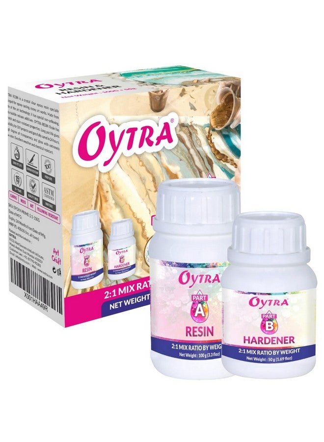 Oytra أويتراريسين فن سائل مقوي لمجموعة مواد للمبتدئين في الحرف اليدوية طلاء شفاف فائق الوضوح إبوكسي بنسبة 2:1 لإطلاق الفقاعات مجموعة مجوهرات الفنانين صب طاولة مشاريع DIY (150 جرام) - Image 1