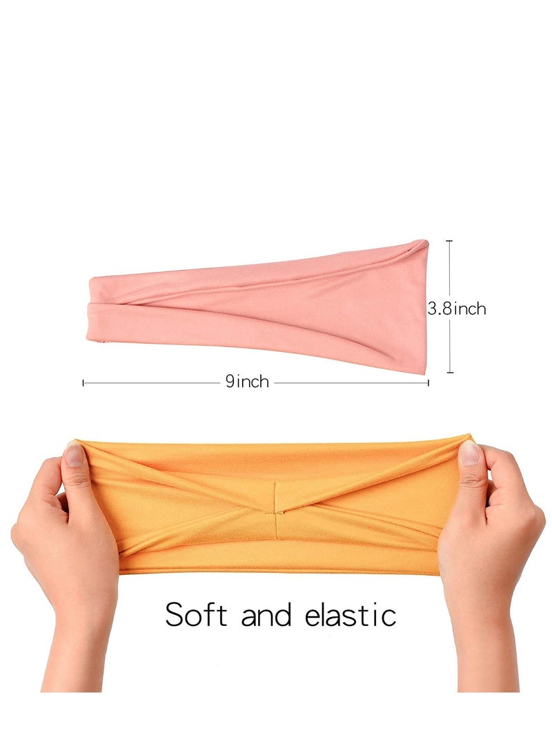 اسم المحتوى ناريلا 12PCS Women's Headbands Athletic Yoga Workout Sports Exercise Headband Elastic Non Slip Sweat Wicking Summer Cloth Hair Bands - Image 4