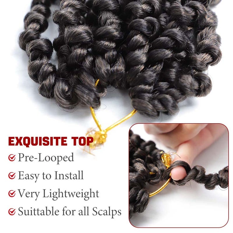 VIOLET Pre-twisted Passion Twist Crochet Hair 6 Inch 9 Packs Passion Twist Hair Pre Looped Ombre Blonde Short Passion Twist Hair Crochet Braids Hair Extensionsï¼ˆT27,6 Inch,9 Packsï¼‰ - Image 4