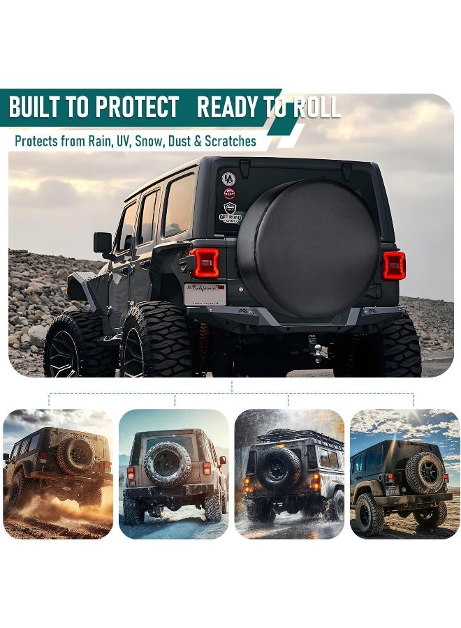 AmFor Spare Tire Cover, Universal Fit for Jeep, Trailer, RV, SUV, Truck and Many Vehicle, Wheel Diameter 22", Weatherproof Tire Protectors (Black) - Image 2