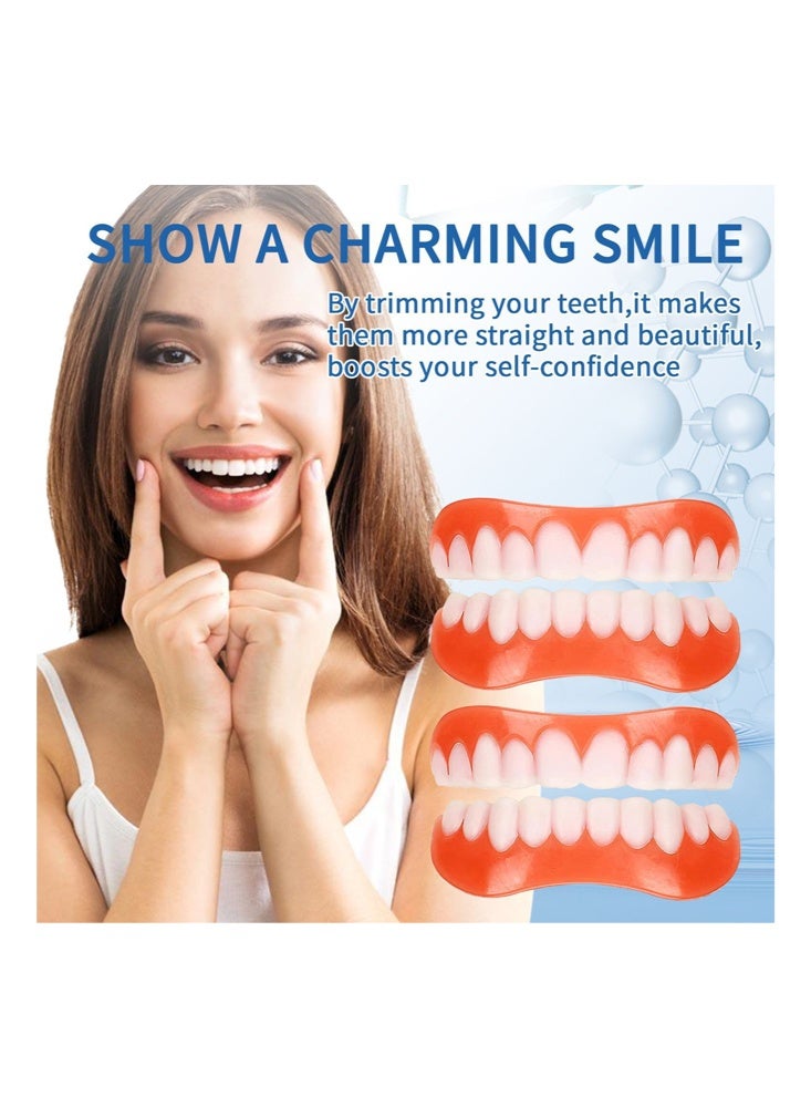 Silicone Silcone Denture Set-Teeth Veneers Whitening Dentures Imitation Braces Temporary False Teeth Cover Perfect Smile Comfortable Fit Denture Kit，Temporary Teeth Filling Repair Kit - Image 2