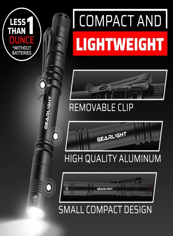 GearLight S100 LED Pocket Pen Light- 2 Small, Compact Flashlights with Clip for Tight Spaces, Police Inspection, Nurses & Medical Use - White Light - 2 Pack, (S100 Pen Light) - Image 3