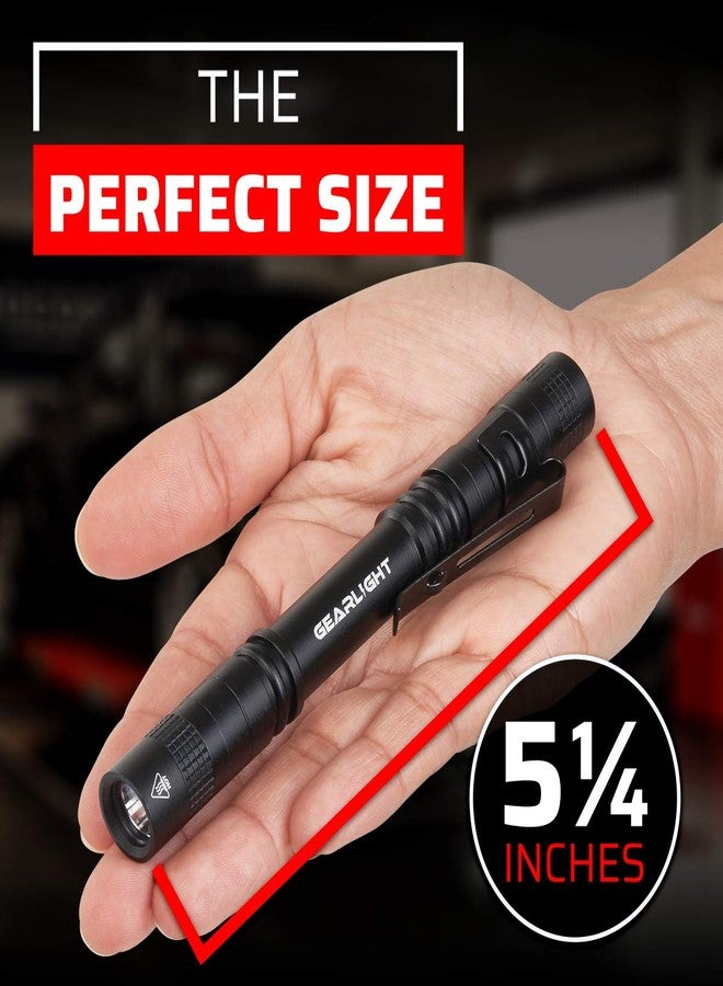 GearLight S100 LED Pocket Pen Light- 2 Small, Compact Flashlights with Clip for Tight Spaces, Police Inspection, Nurses & Medical Use - White Light - 2 Pack, (S100 Pen Light) - Image 2