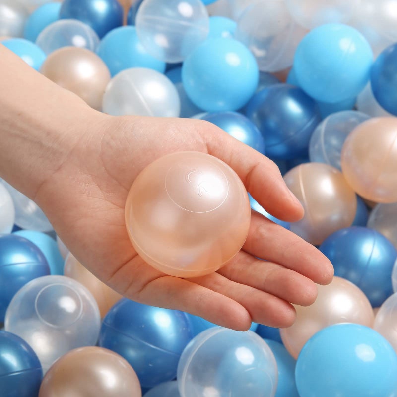 TRENDPLAY كرات حفرة Trendplay للأطفال الصغار 1-3 حزمة من 100 كرات صيفية زرقاء BPA كرات برهان سحق مجانية للأطفال الصغار الأطفال. - Image 2