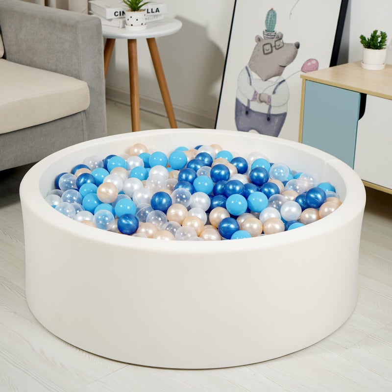 TRENDPLAY كرات حفرة Trendplay للأطفال الصغار 1-3 حزمة من 100 كرات صيفية زرقاء BPA كرات برهان سحق مجانية للأطفال الصغار الأطفال. - Image 3