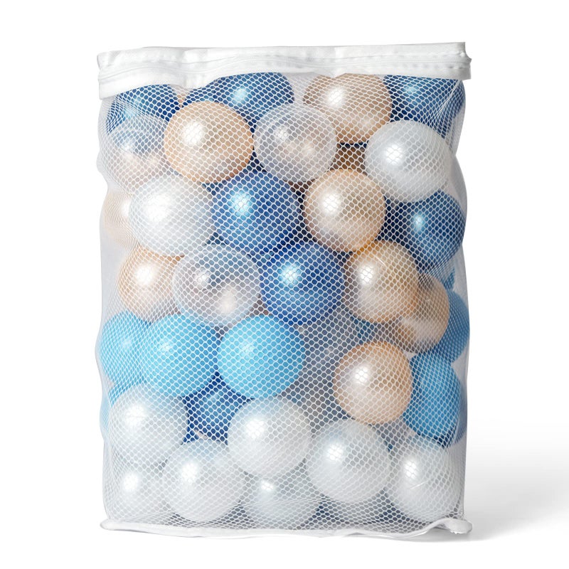 TRENDPLAY كرات حفرة Trendplay للأطفال الصغار 1-3 حزمة من 100 كرات صيفية زرقاء BPA كرات برهان سحق مجانية للأطفال الصغار الأطفال. - Image 1