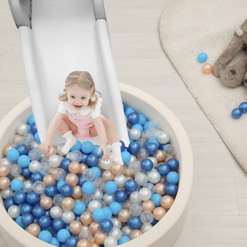 TRENDPLAY كرات حفرة Trendplay للأطفال الصغار 1-3 حزمة من 100 كرات صيفية زرقاء BPA كرات برهان سحق مجانية للأطفال الصغار الأطفال. - Image 5