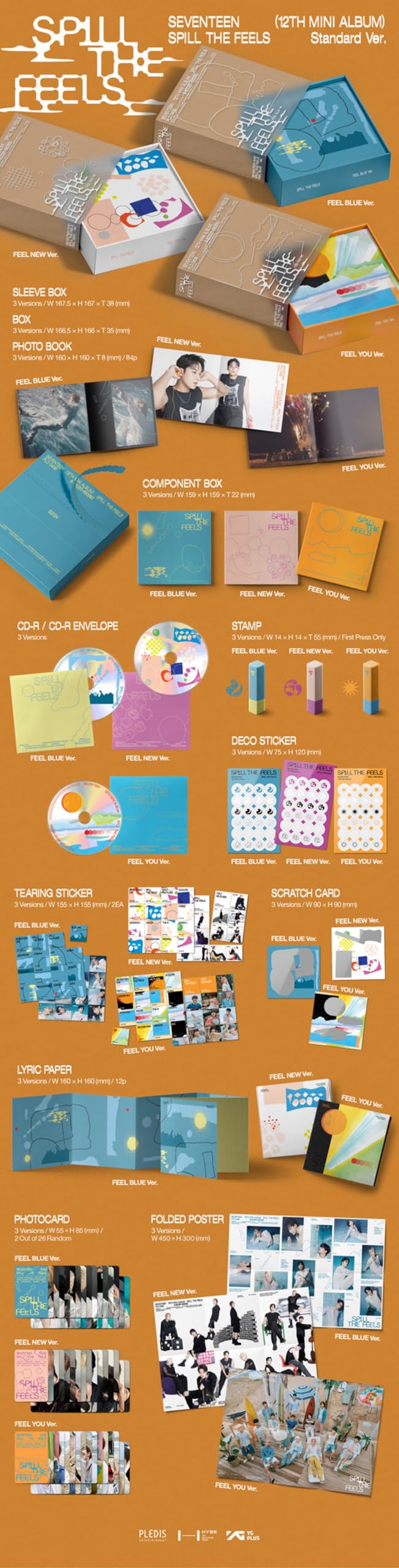 Koread SEVENTEEN SPILL THE FEELS 12th Mini Album (Standard Version - FEEL BLUE Photobook Version) - Image 2
