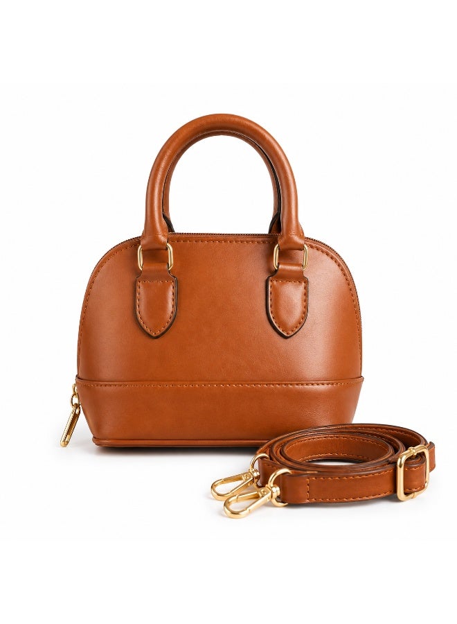 Elegant Women's Top Handle Handbag with Adjustable & Detachable Shoulder Strap - Image 2