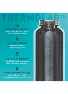 BEOLA 750ml Water Bottle 18/8 Stainless Steel 304 Double Wall Insulated Thermos Bottle with Straw Lid and wide mouth, 2 lids included, Hot Cold Liquids Sports Bottle, 24oz (Sage Mist)  - Image 4