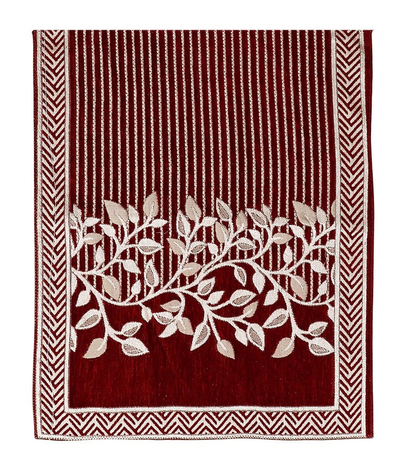 Nendle Refined Velvet Floral Sofa Mat 5 Seater Set Cover Elegant and Durable Protector for Living Room Sofa Set 3+1+1, Suitable for Wooden, Leather, Other Fabric Sofa Set (Color Maroon, Pack of 3) - Image 3
