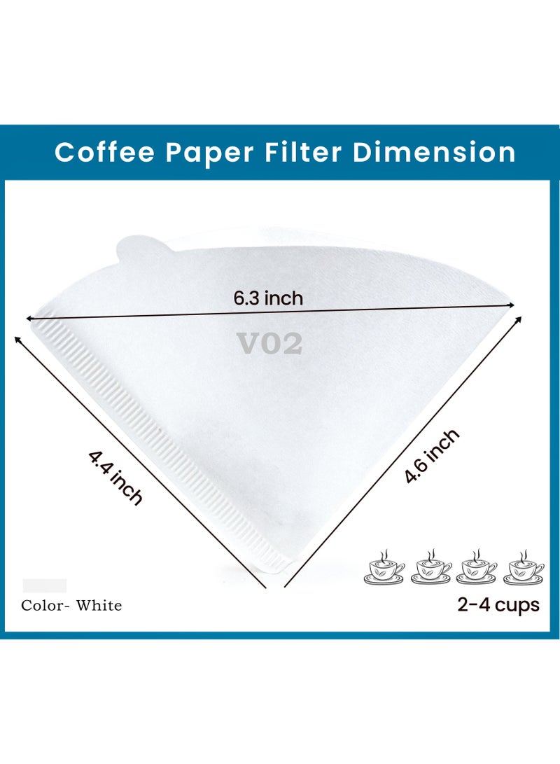 HOMESTAR Coffee Filters V60 Cone Paper White Natural 100pcs 1-2 Cups Size 01  - Image 2