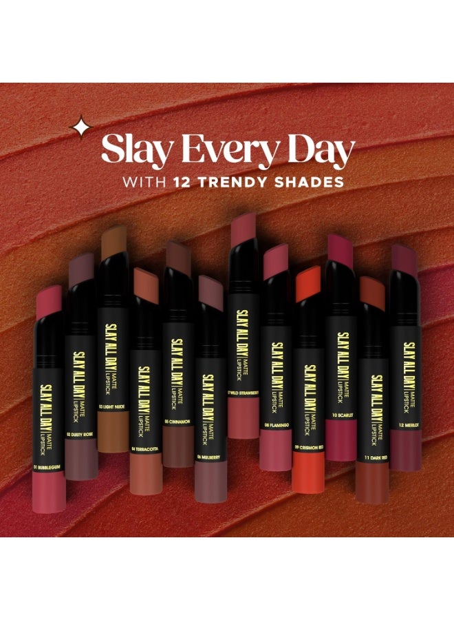 هيلاري رودا أحمر الشفاه "Slay All Day" المطفي من هيلاري رودا | ثابت لا يلطخ ولا ينتقل | تركيبة كريمية فاخرة تدوم طويلاً | مقاوم للماء ولون نابض بالحياة | 2.6 جم (درجة تيراكوتا - رقم 04) - Image 5