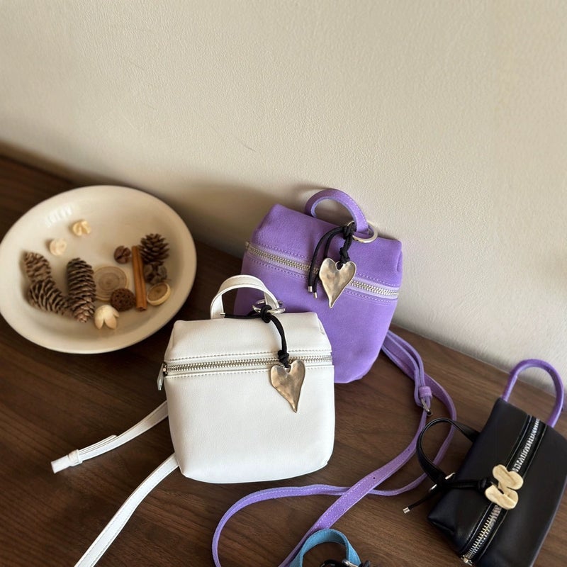 Mini Love Bucket Bag in Genuine Leather for Women - Image 4
