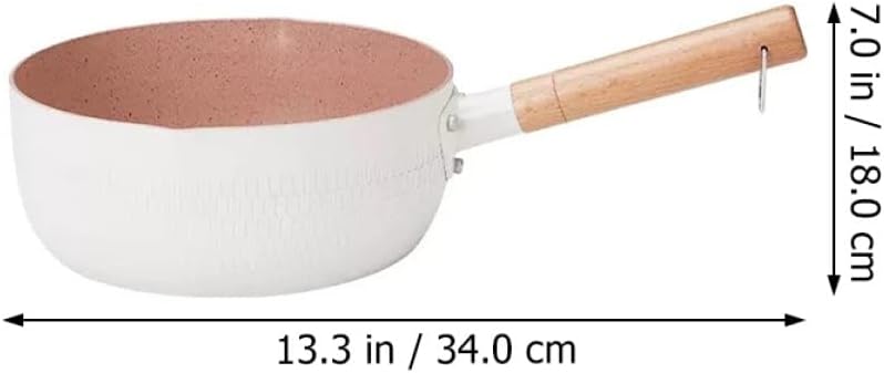 Japanese Style Snow-pattern 2.0l Milk Pot Soup Saucepan 18cm Non-stick Stew Pot for Stove Top Cooking without Lid, Suitable for 2-3 People, White - Image 2
