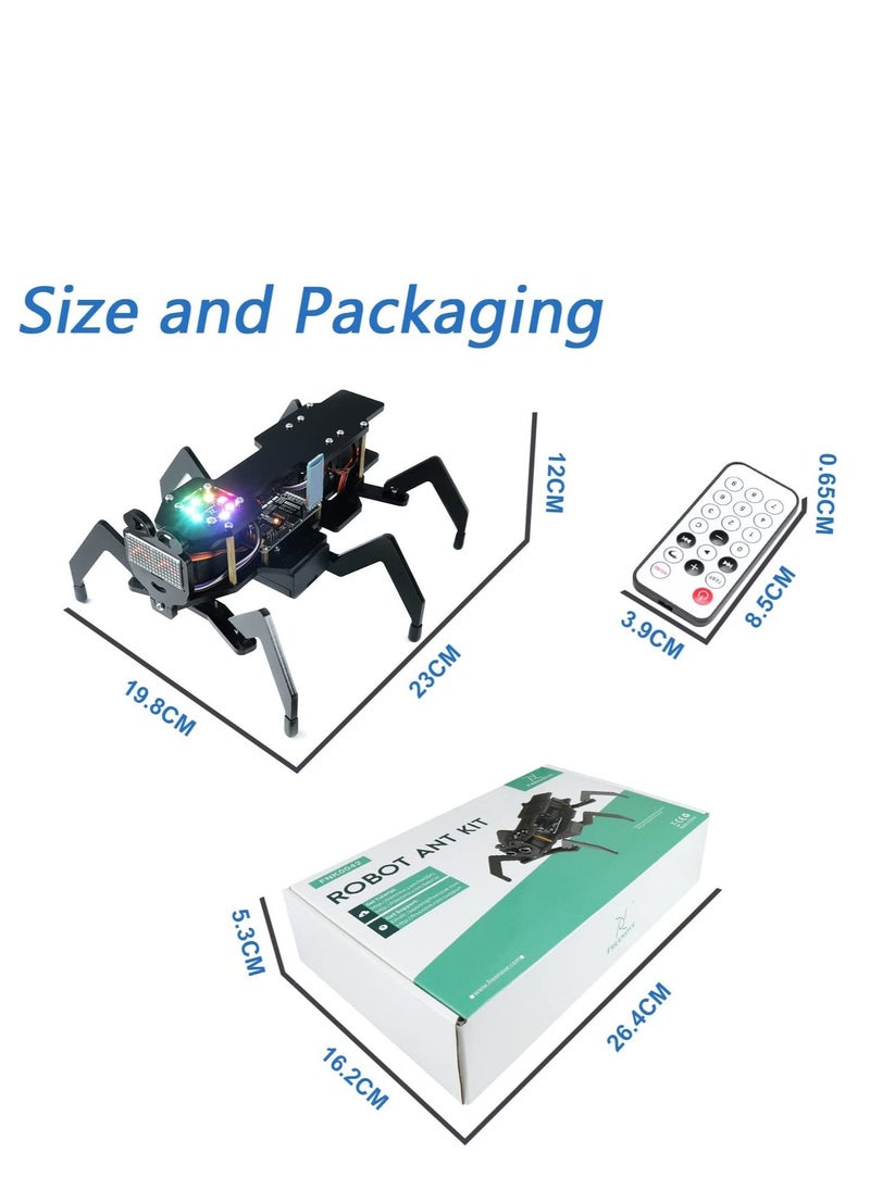 FREENOVE Robot Ant Kit (Compatible with Arduino IDE), Dot Matrix Expressions, Ultrasonic Obstacle Avoidance, Colorful Lights, IR Remote, App, STEM Project