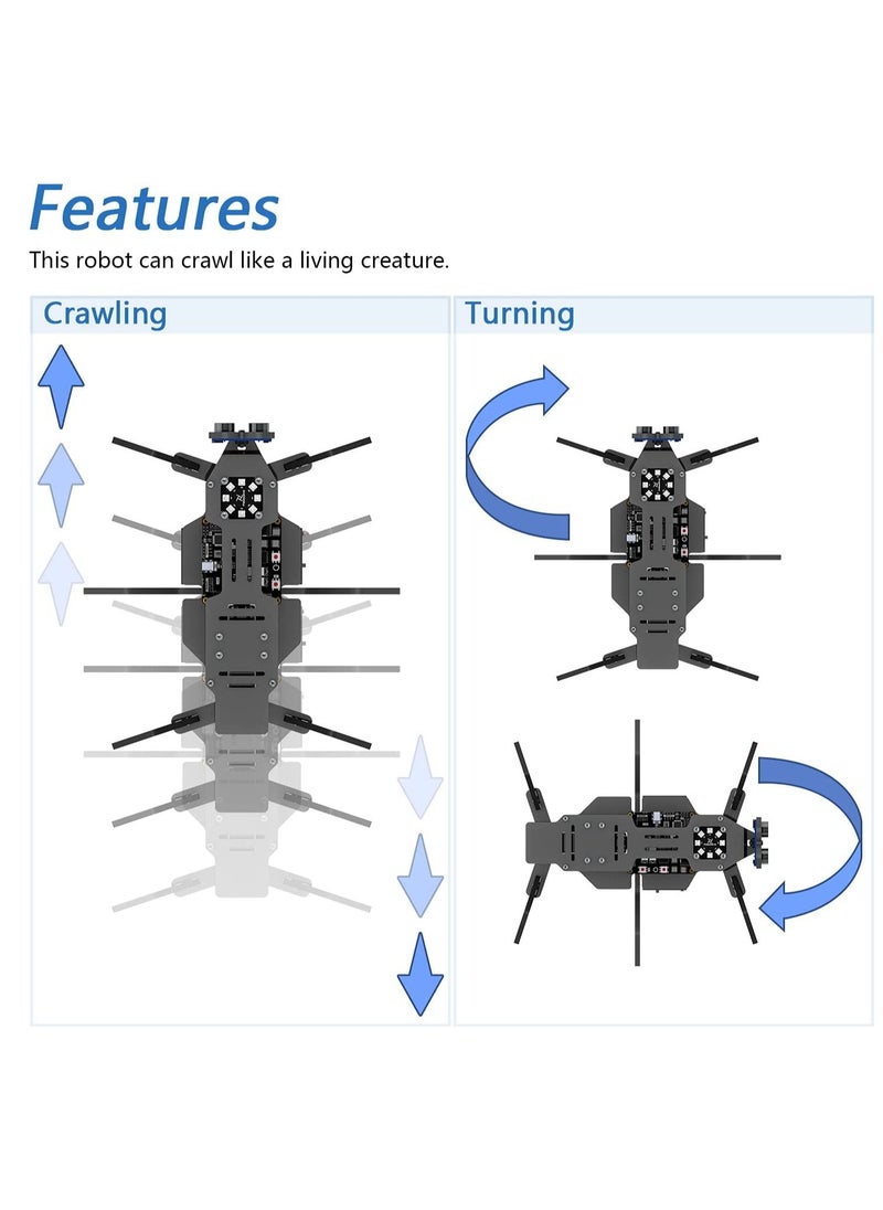 FREENOVE FREENOVE Robot Ant Kit (Compatible with Arduino IDE), Dot Matrix Expressions, Ultrasonic Obstacle Avoidance, Colorful Lights, IR Remote, App, STEM Project  - Image 3