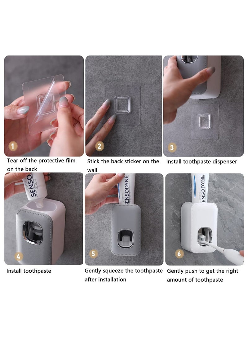 KASTWAVE Toothpaste Dispenser, Automatic Toothpaste Squeezer Dispenser for Kids & Family Shower, is Wall Mount Bathroom Accessories with Super Sticky Suction Pad - Image 4