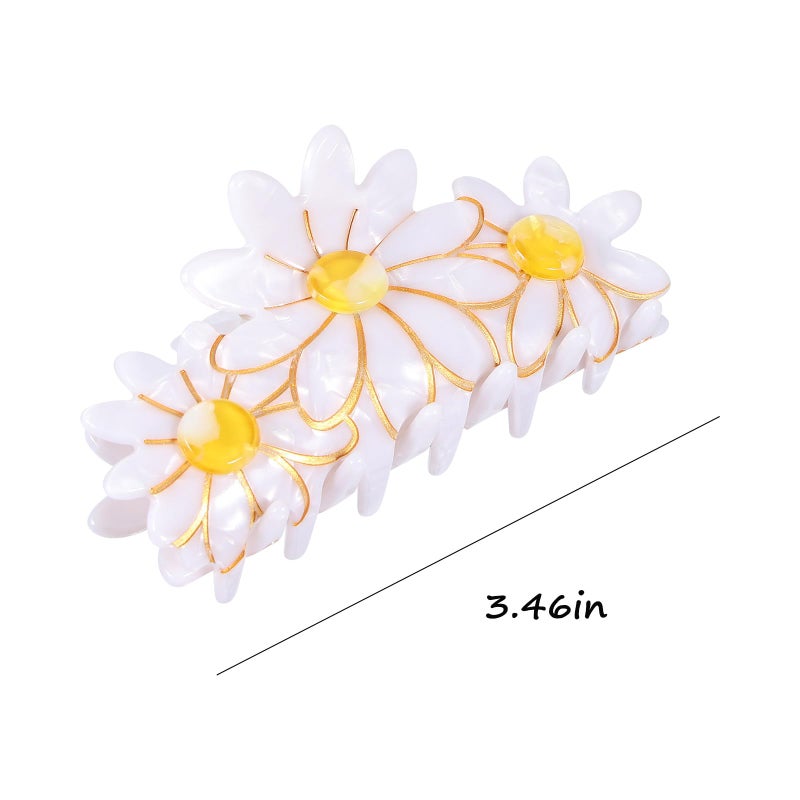 LSVOZ Flower Hair Claw Clip, 3.5 Inch Strong Hold Hair Clip for Thick Hair, Fashion Spring Hair Styling Accessories for Women Girls - Image 5