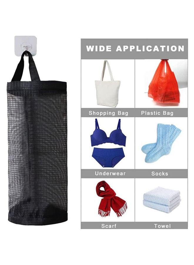 2/1PCS Plastic Bag Dispenser Holders Polyester Hanging Grocery Bag Holders Foldable Breathable Washable Mesh Garbage Bag Organizers for Kitchen Plastic Bag Storage  - Image 5