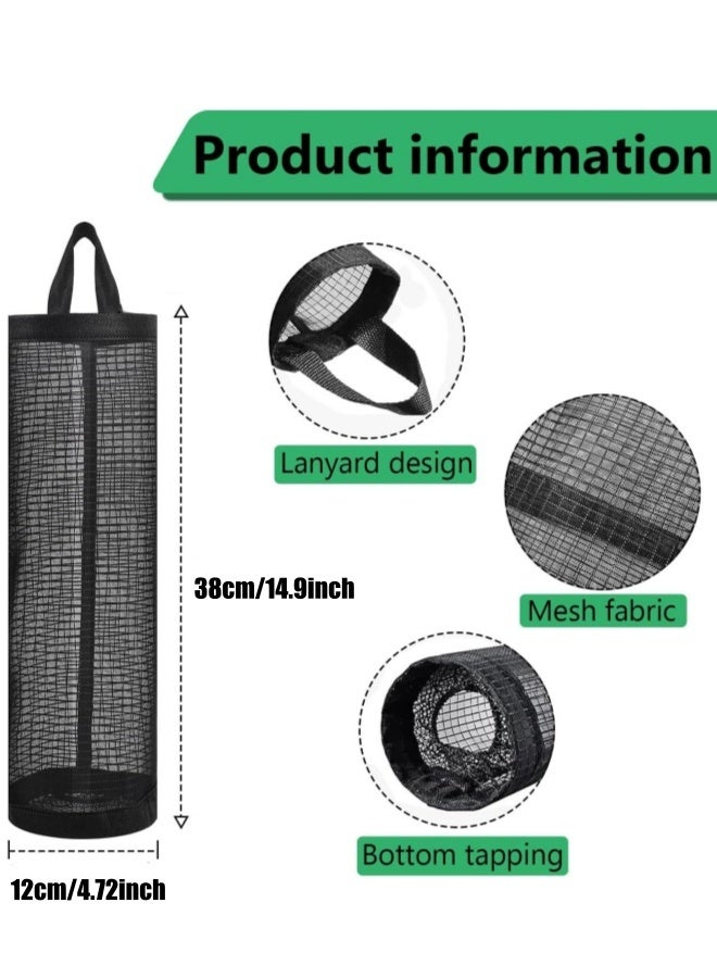 1/2/5/10Pcs Plastic Bag Holder Dispenser, Hanging Mesh Grocery Bag Holders Folding Hanging Storage Trash Bags Holders Organizer Recycling Grocery Pocket Containers - Image 2