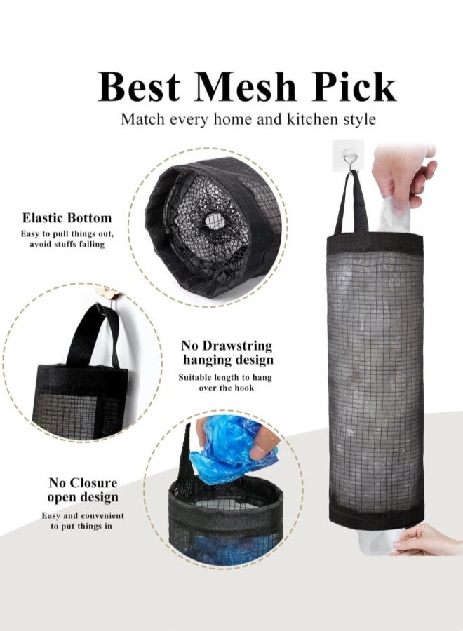 1/2/5/10Pcs Plastic Bag Holder Dispenser, Hanging Mesh Grocery Bag Holders Folding Hanging Storage Trash Bags Holders Organizer Recycling Grocery Pocket Containers - Image 3