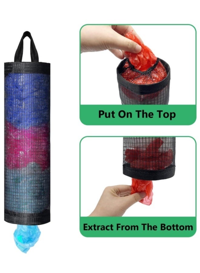 1/2/5/10Pcs Plastic Bag Holder Dispenser, Hanging Mesh Grocery Bag Holders Folding Hanging Storage Trash Bags Holders Organizer Recycling Grocery Pocket Containers - Image 4