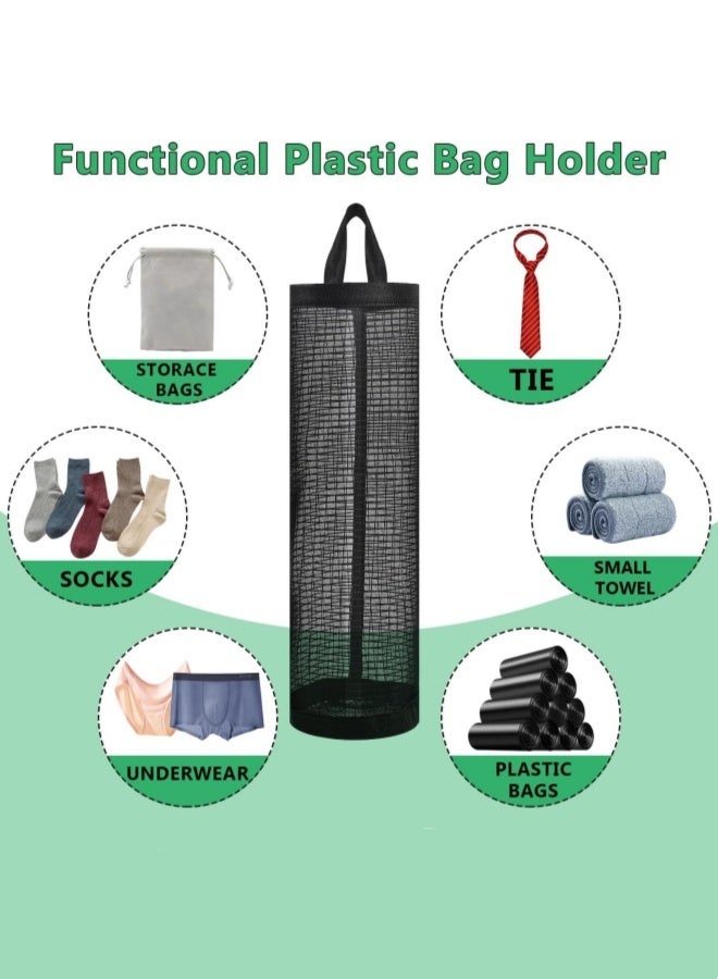 1/2/5/10Pcs Plastic Bag Holder Dispenser, Hanging Mesh Grocery Bag Holders Folding Hanging Storage Trash Bags Holders Organizer Recycling Grocery Pocket Containers - Image 5