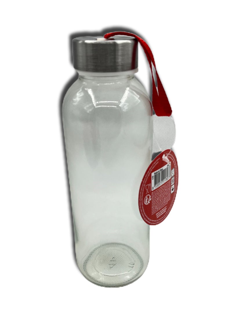 Drinking Glass Bottle With A Printed Nylon Sleeve 400ml