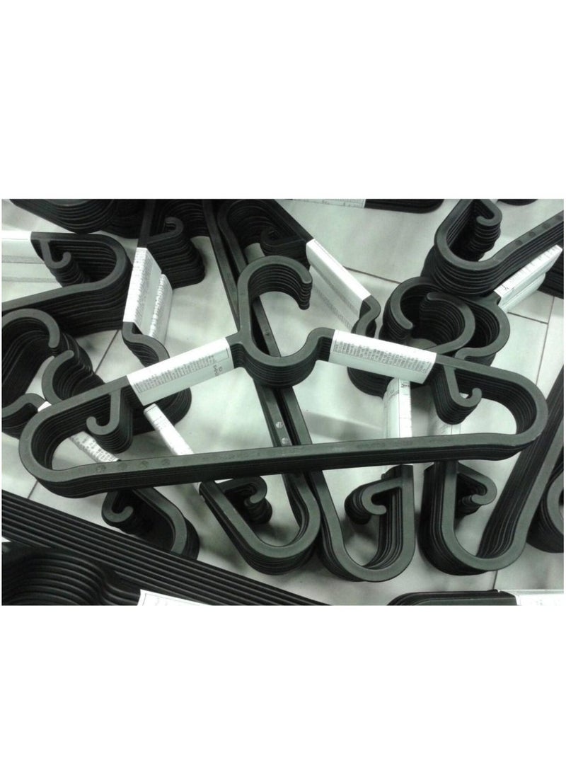 Plastic home hangers 10 piece pack perfect for clothes hangers space saving durable and strong coat or pant hangers for closet organizers and storage black - Image 3