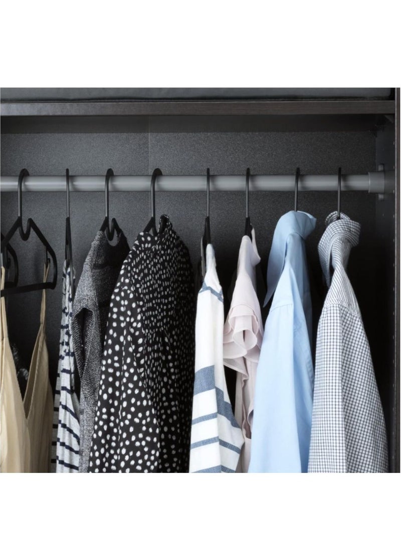 Plastic home hangers 10 piece pack perfect for clothes hangers space saving durable and strong coat or pant hangers for closet organizers and storage black - Image 5
