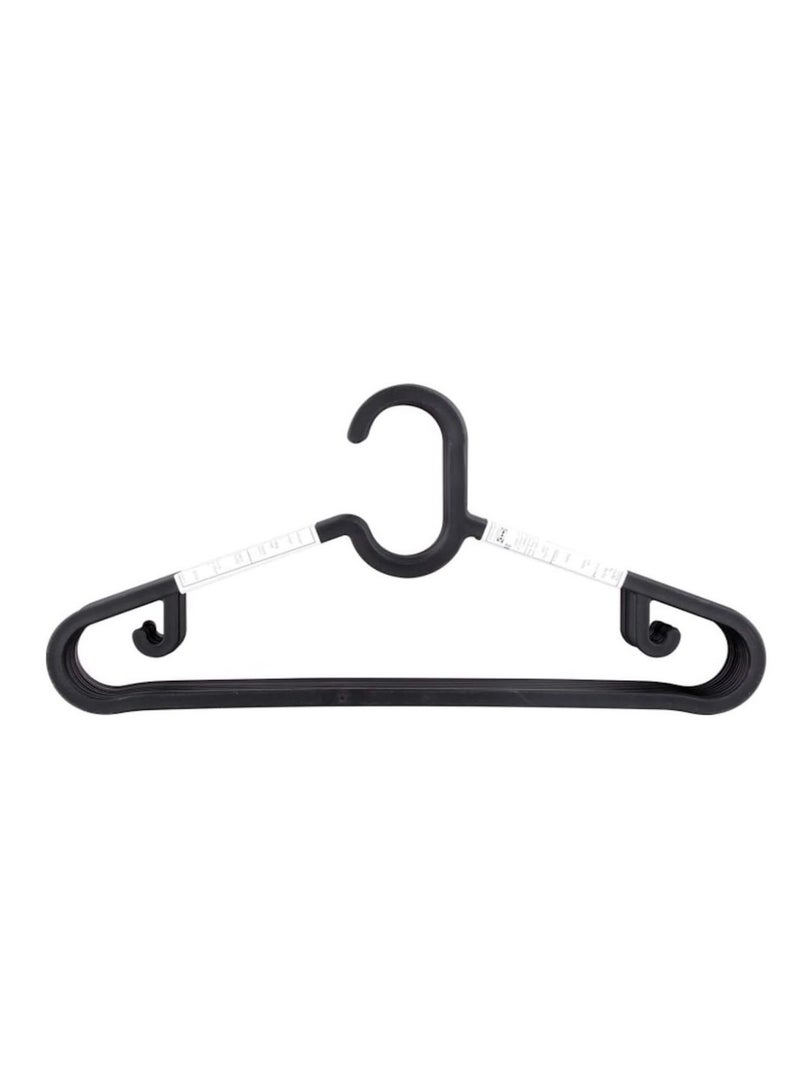Plastic home hangers 10 piece pack perfect for clothes hangers space saving durable and strong coat or pant hangers for closet organizers and storage black - Image 2