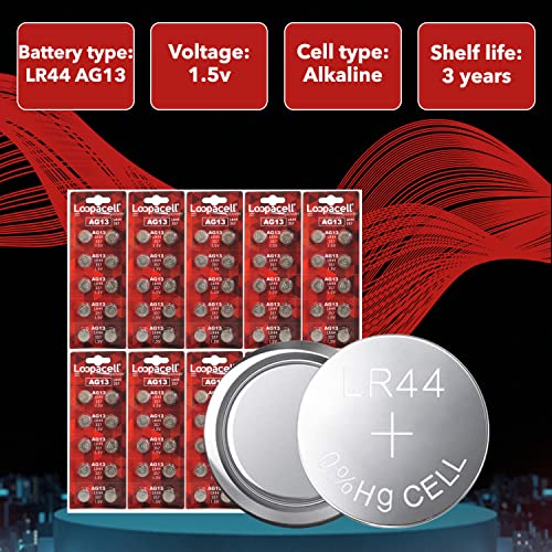 Loopacell 100 Pack LOOPACELL LR44 AG13 357 L1154 A76 Button-Cell Batteries - Image 3
