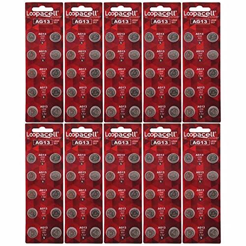 Loopacell 100 Pack LOOPACELL LR44 AG13 357 L1154 A76 Button-Cell Batteries - Image 1